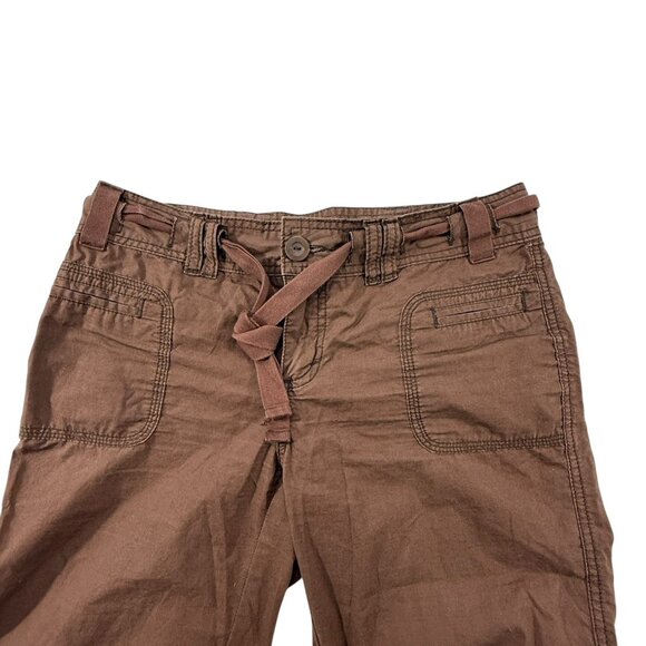 Vtg Y2K Op Drawstring Capri Pants Women’s Sz 5 Brown Utility Ocean Pacific - Picture 3 of 12